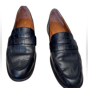 J. McLaughlin Men’s Black Oscar Croc pattern Loafers